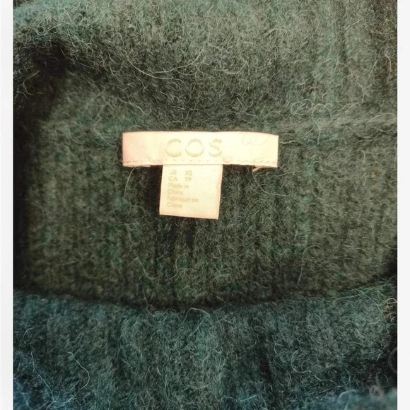 COS Alpaca Wool & Yak Fur Green Turtleneck Size Small - Picture 8 of 9
